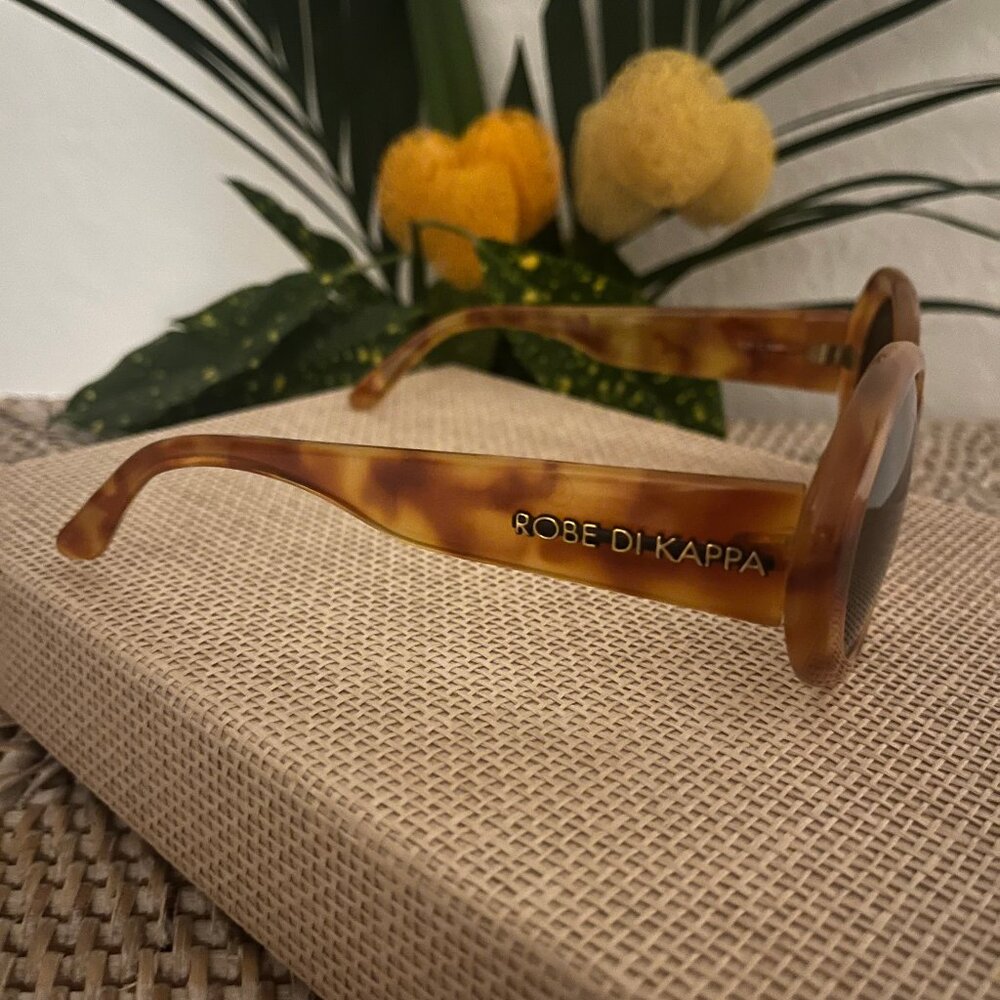 Italy Vintage ROBE DI KAPPA 90's Amber Tortoise Sunglasses Oval/Round - Picture 2 of 15